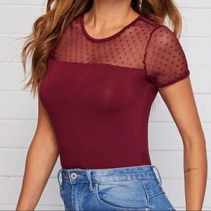 Sheer Mesh Fitted Tee